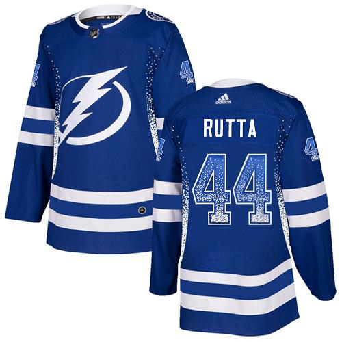 Adidas Tampa Bay Lightning Men #44 Jan Rutta Blue Home Authentic Drift Fashion Stitched NHL Jersey